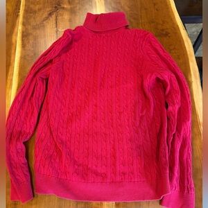 Lands End cable knit turtleneck.